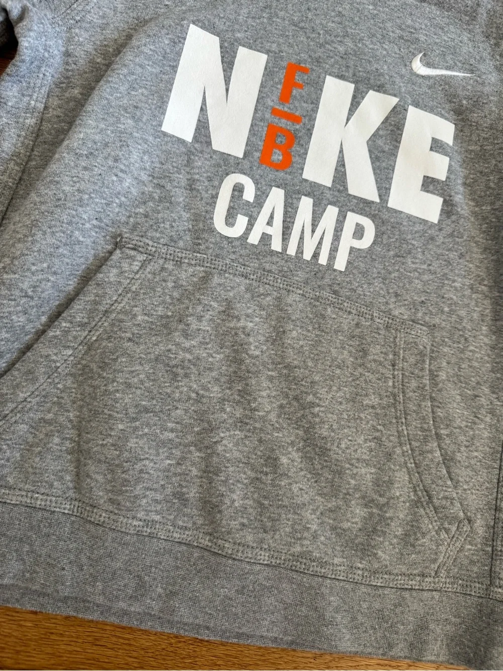 Nike Football Camp Gray Hoodie Sweatshirt Youth Kids Size Medium